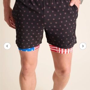 Men’s Chubbies Athletic Shorts Black Stars/American Flag